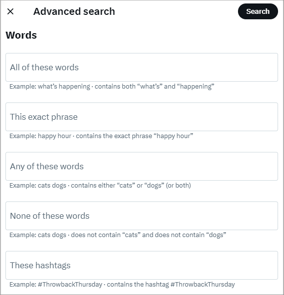 twitter advanced search